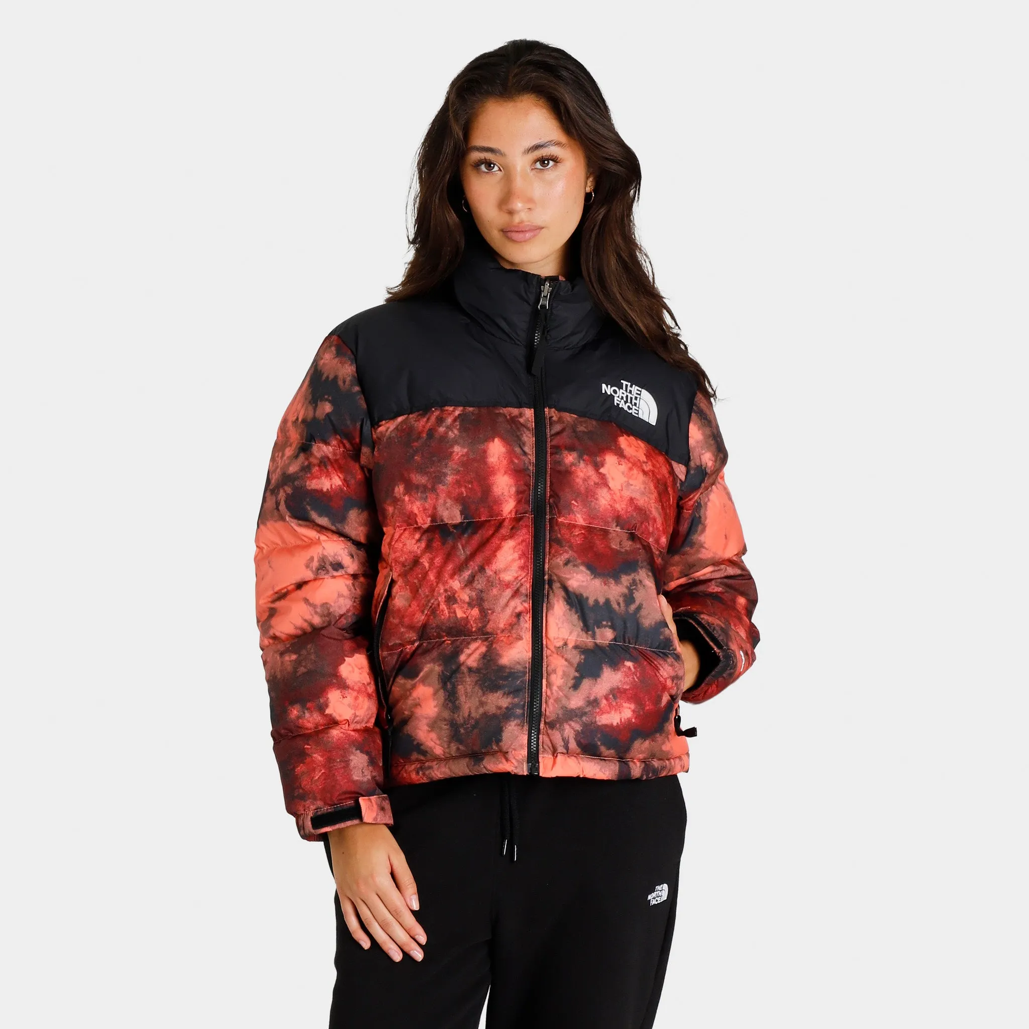 The North Face Women's Printed 1996 Retro Nuptse Jacket / Coral Sunrise Ice Dye Print sold by JD Sports