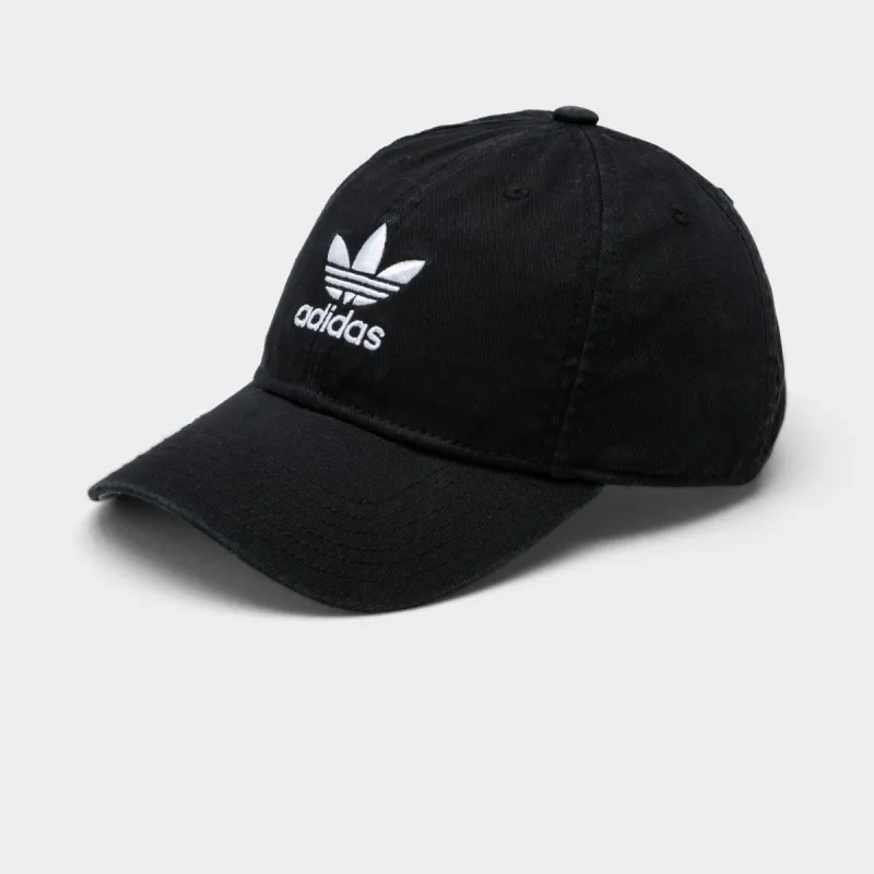 adidas Originals Women's Relaxed Strapback Cap Black / White sold by JD Sports