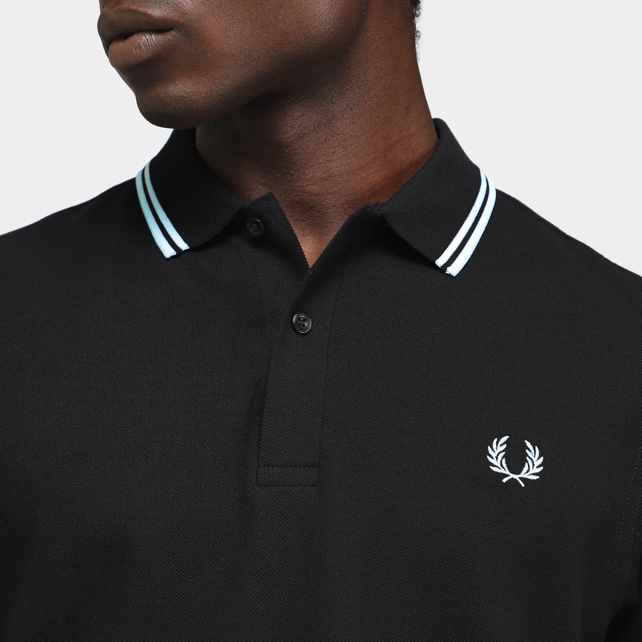 Fred Perry Twin Tipped Shirt Black / Light Ice - Light Ice sold by JD Sports product image thumbnail 4