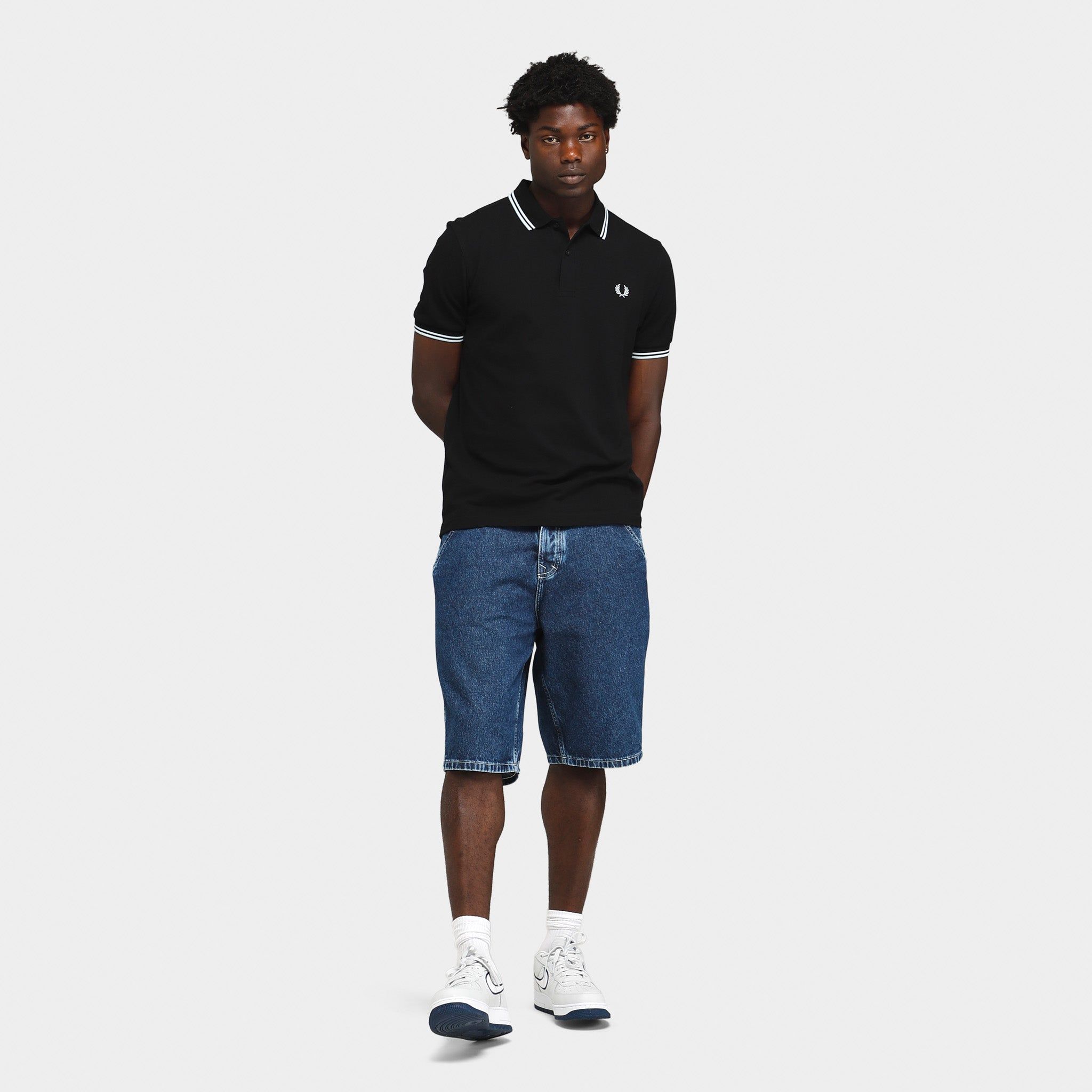 Fred Perry Twin Tipped Polo Shirt Black / Light Ice sold by JD Sports product image thumbnail 5