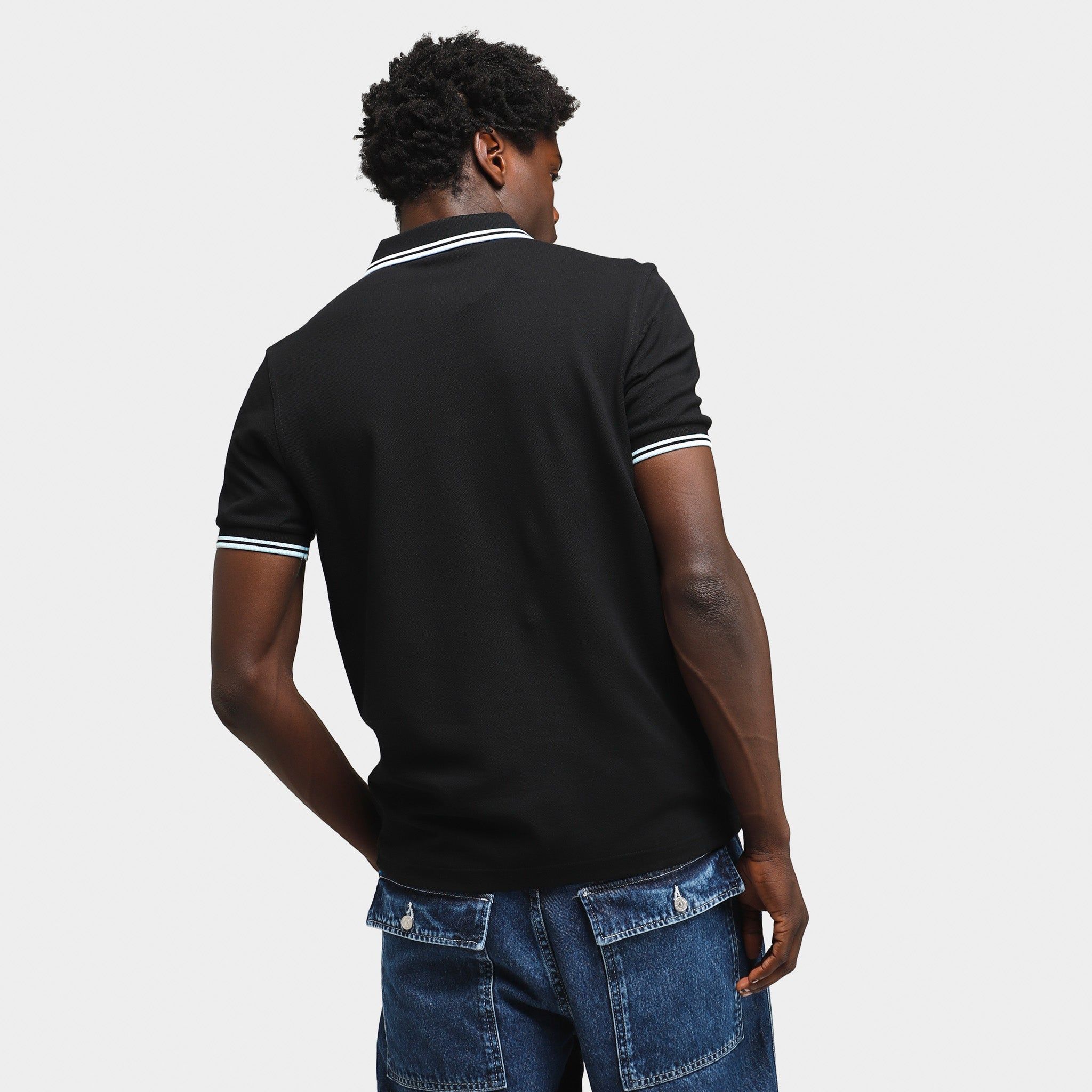Fred Perry Twin Tipped Shirt Black / Light Ice - Light Ice sold by JD Sports product image thumbnail 3