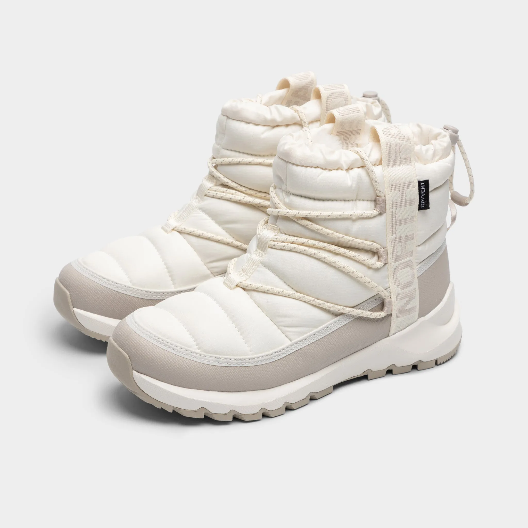 The North Face Women's ThermoBall Lace Up Waterproof Boot Gardenia White / Silver Grey sold by JD Sports product image thumbnail 2