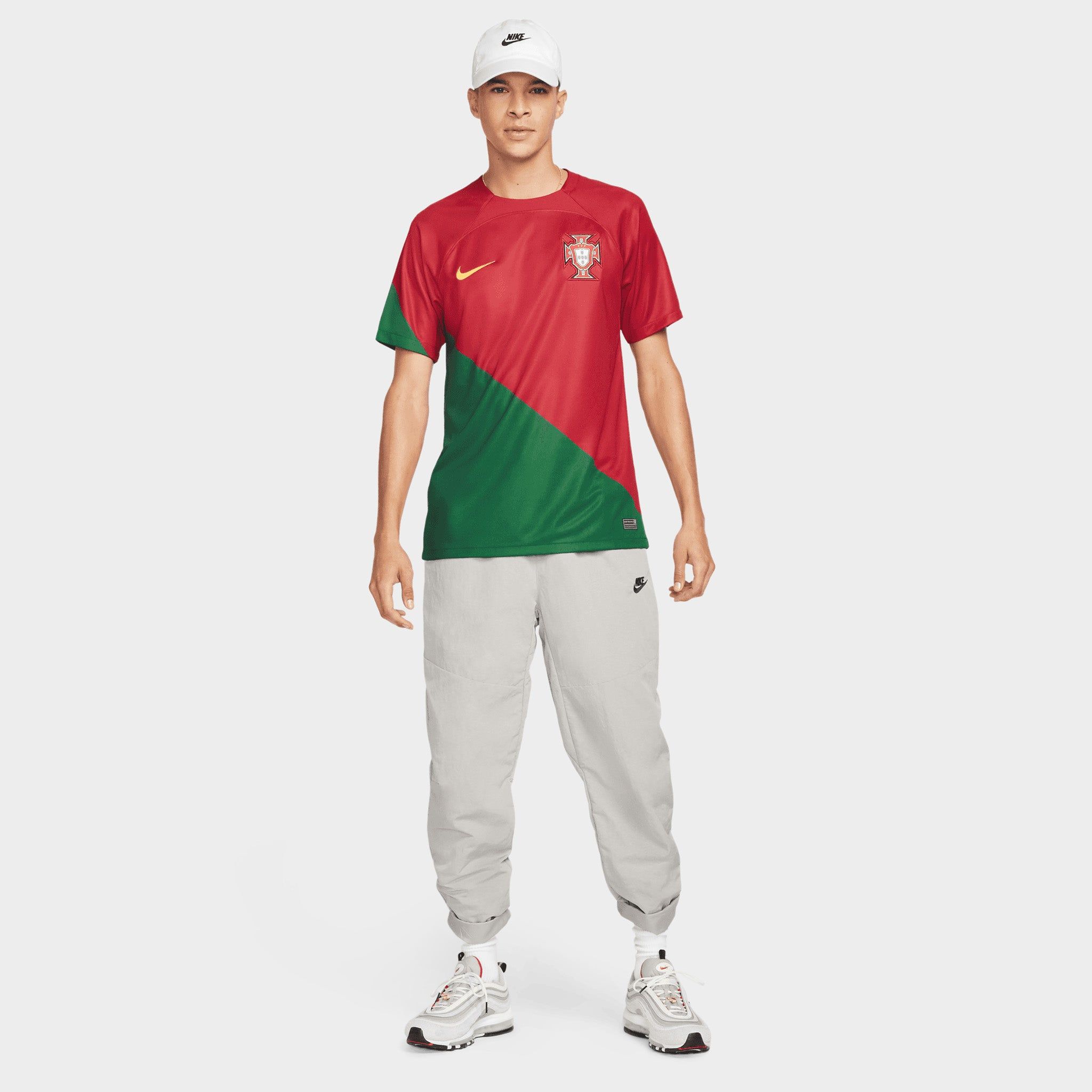 Nike Portugal 2022/23 Dri-FIT Stadium Home Soccer Jersey Pepper Red / Pepper Red - Gold Dart sold by JD Sports product image thumbnail 5