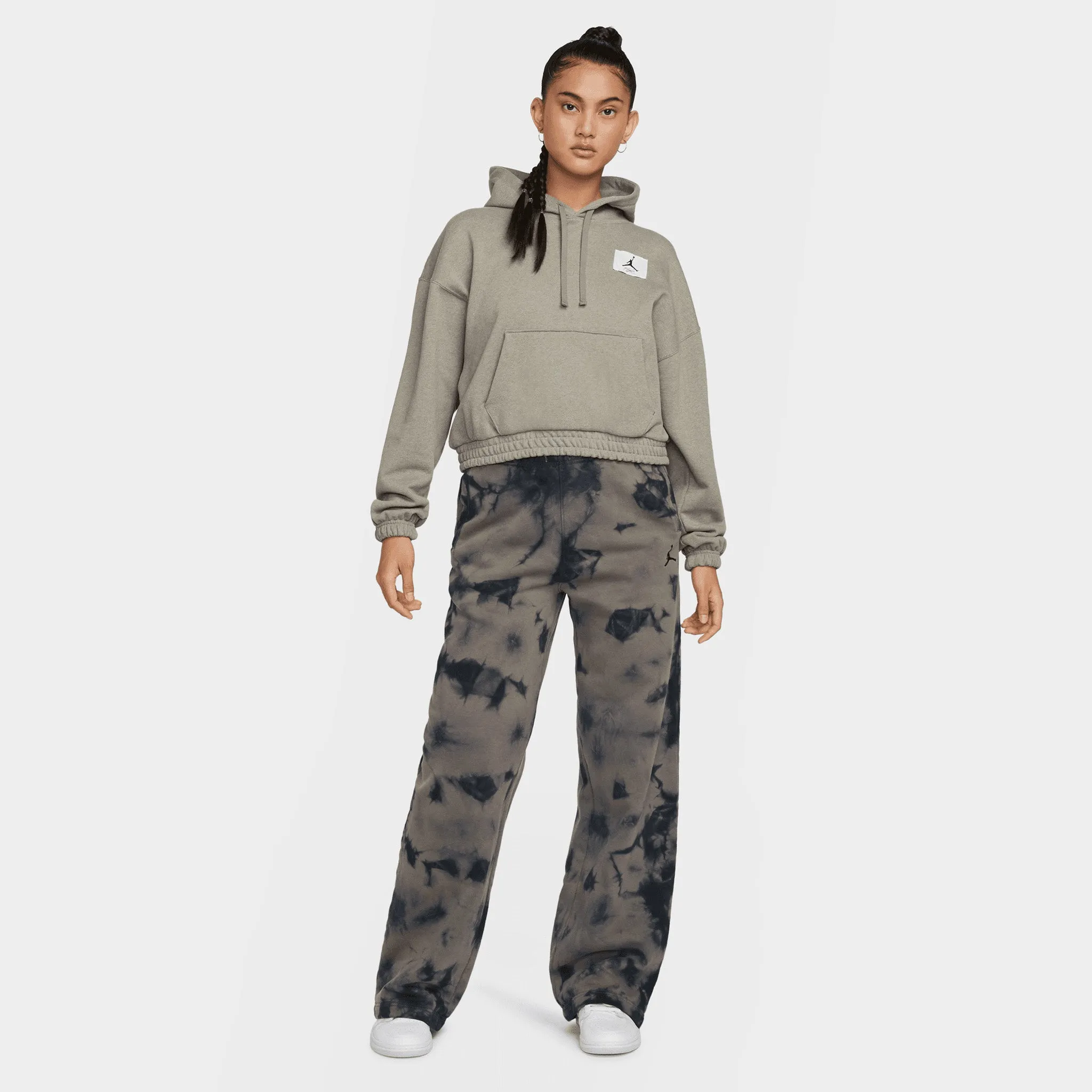 Jordan Women's (Her)itage Fleece Printed Pants Olive Grey / Black - Black sold by JD Sports product image thumbnail 5