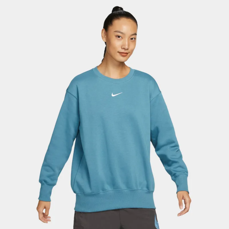Nike Sportswear Women's Phoenix Fleece Oversized Crewneck Noise Aqua / Sail sold by JD Sports