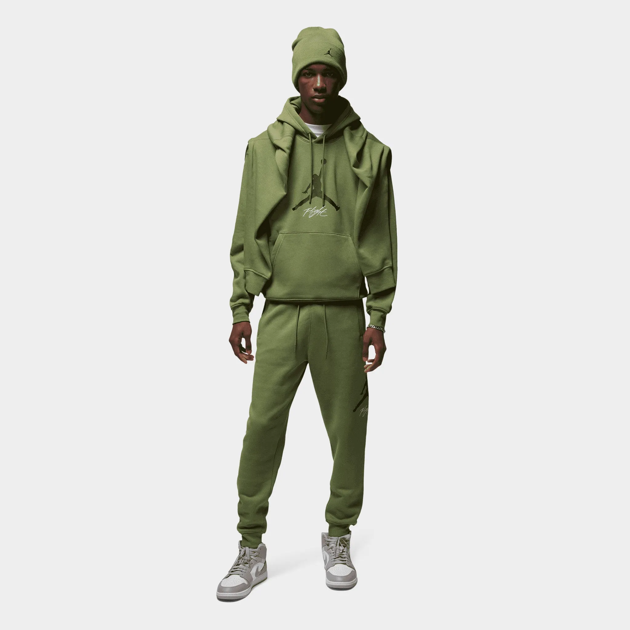Jordan Essentials Fleece Baseline Pants Sky J Light Olive / Black sold by JD Sports product image thumbnail 5