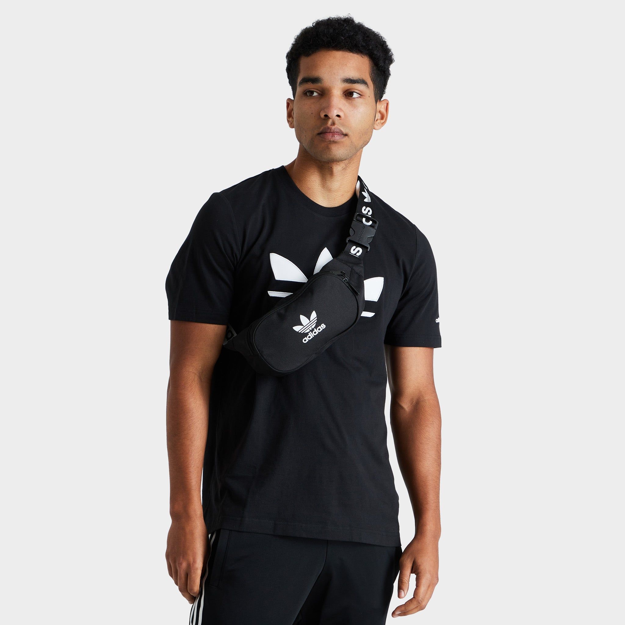 adidas Originals Adicolor Waist Bag Black / White sold by JD Sports