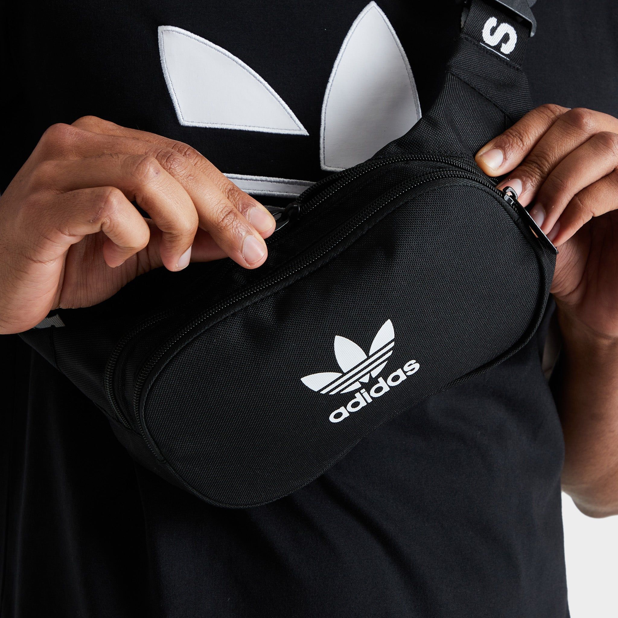 adidas Originals Adicolor Waist Bag Black / White sold by JD Sports product image thumbnail 5