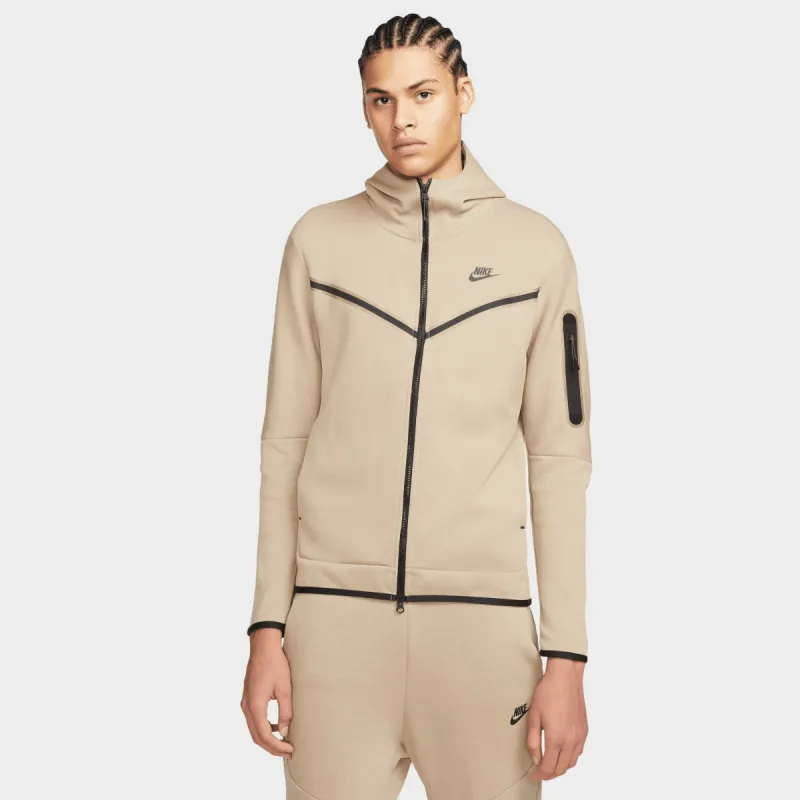 Nike Sportswear Tech Fleece Full-Zip Hoodie Khaki / Black sold by JD Sports