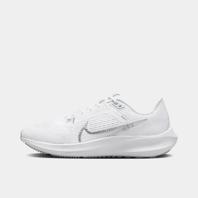 Nike Women's Pegasus 40 White / Metallic Silver - Pure Platinum sold by JD Sports
