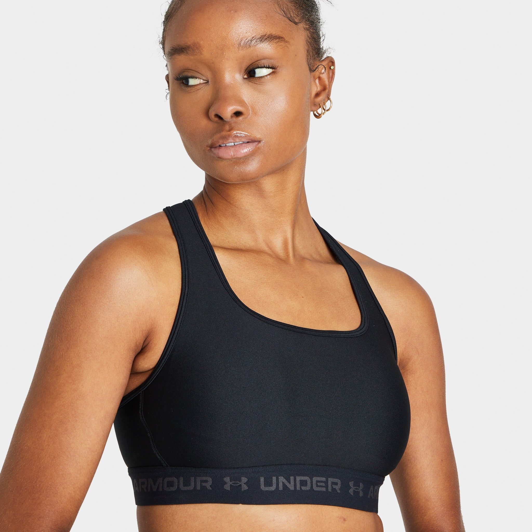 Under Armour Women's Armour Mid Crossback Sports Bra Black / Jet Grey sold by JD Sports product image thumbnail 4