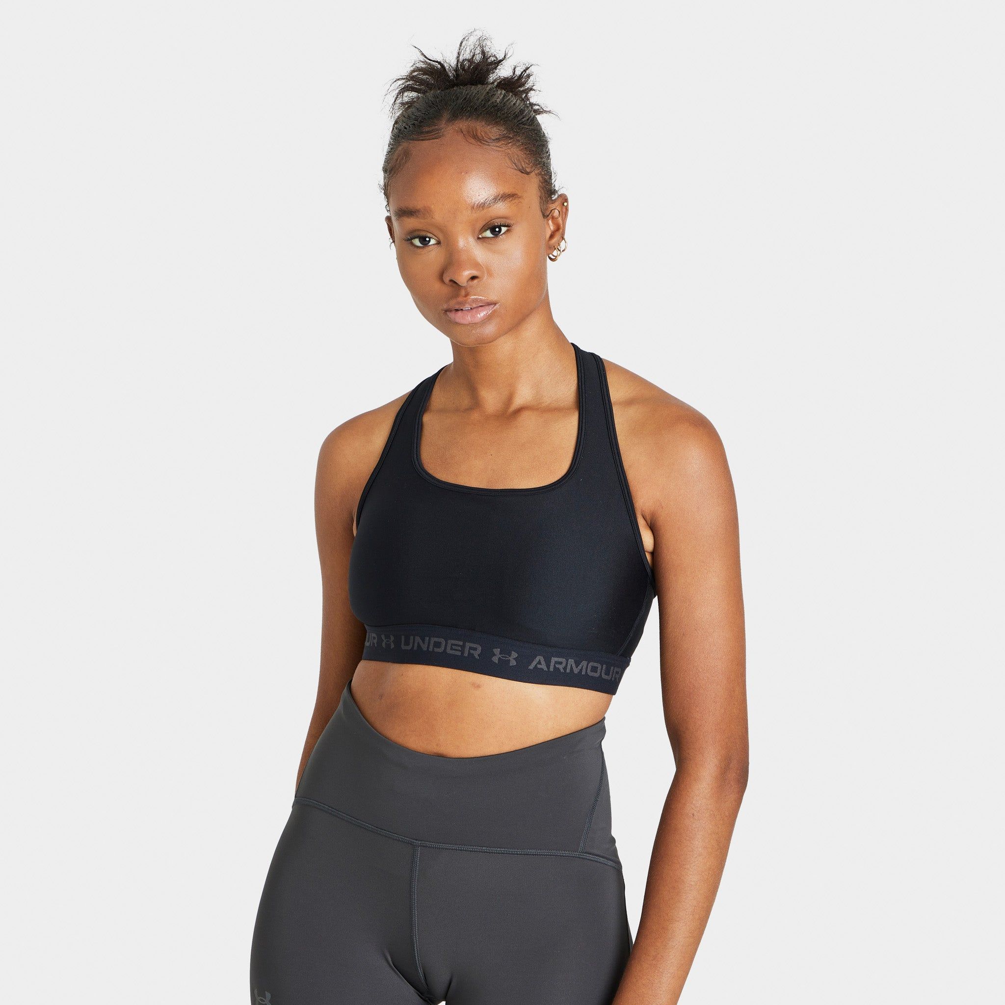 Under Armour Women's Armour Mid Crossback Sports Bra Black / Jet Grey sold by JD Sports