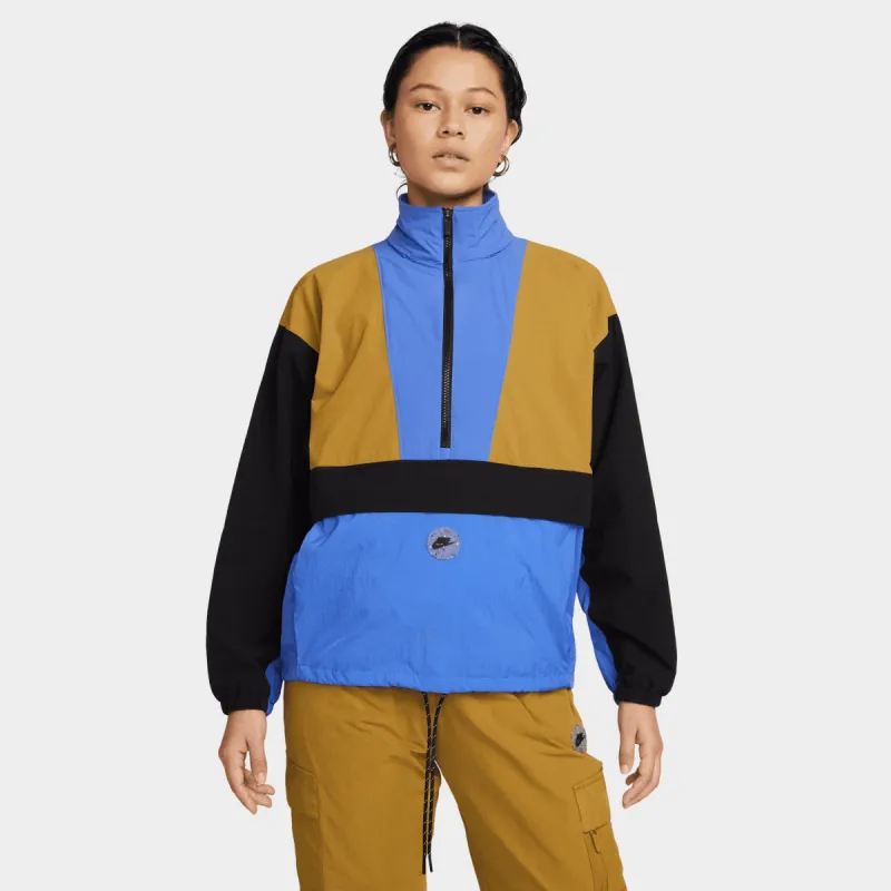 Nike Women's Sportswear REV Half Zip Jacket Medium Blue / Black - Golden Moss sold by JD Sports