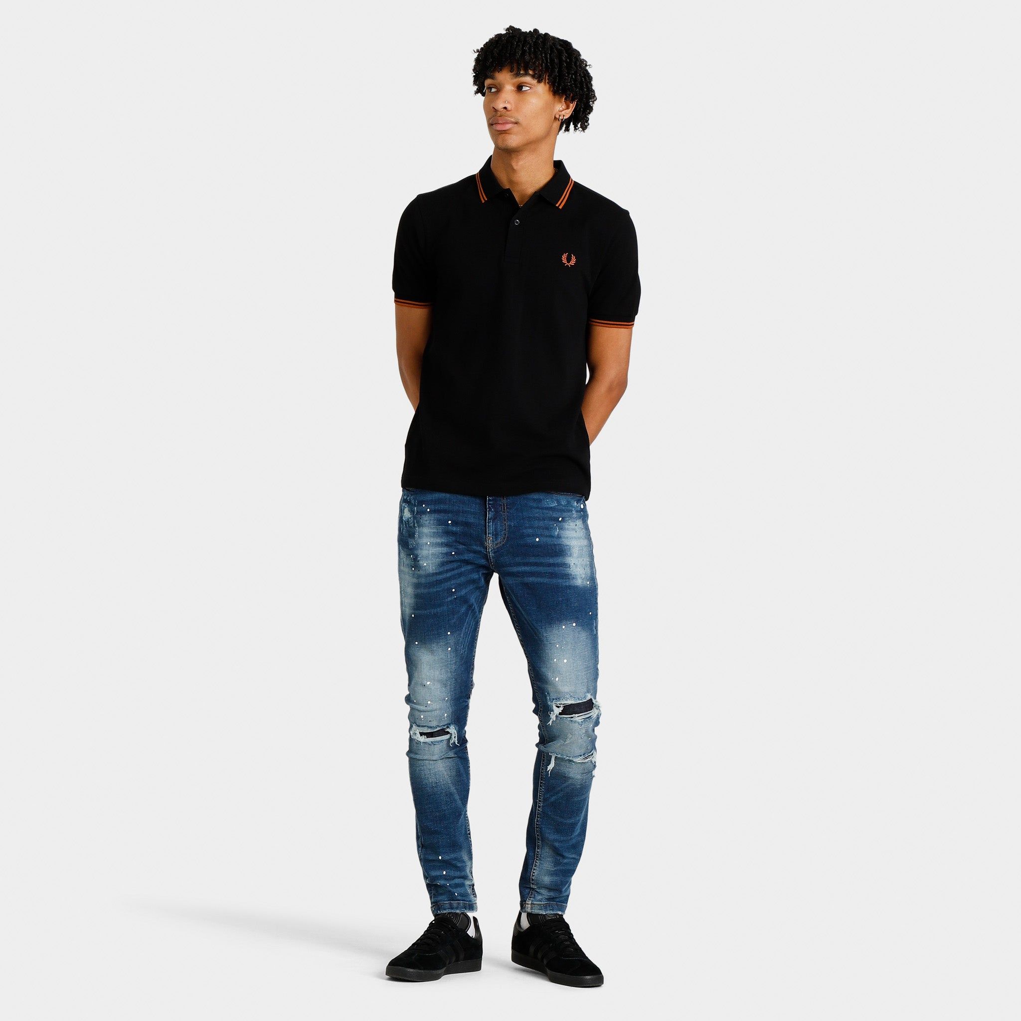 Fred Perry Twin Tipped Polo T-shirt Black / Nut Flake - Nut Flake sold by JD Sports product image thumbnail 5