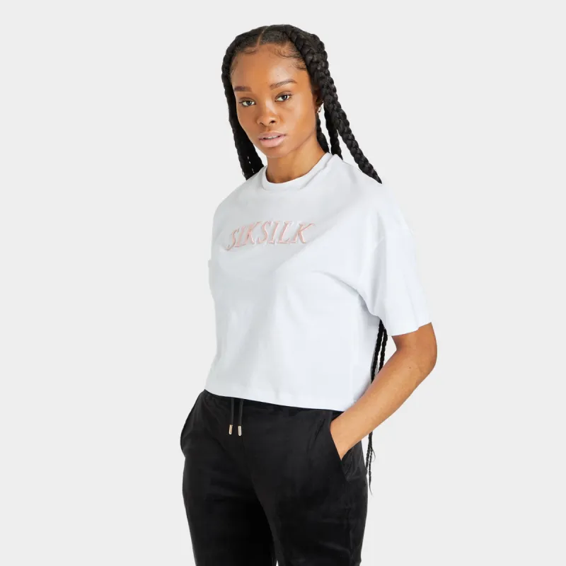 SikSilk Women's Embroidered Logo T-shirt / White sold by JD Sports