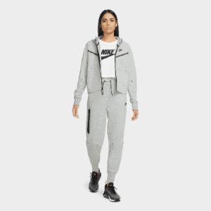 Nike Sportswear Women's Tech Fleece Windrunner Full-Zip Hoodie Dark Heather Grey / Black sold by JD Sports