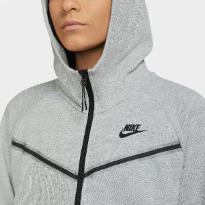 Nike Sportswear Women's Tech Fleece Windrunner Full-Zip Hoodie Dark Heather Grey / Black sold by JD Sports