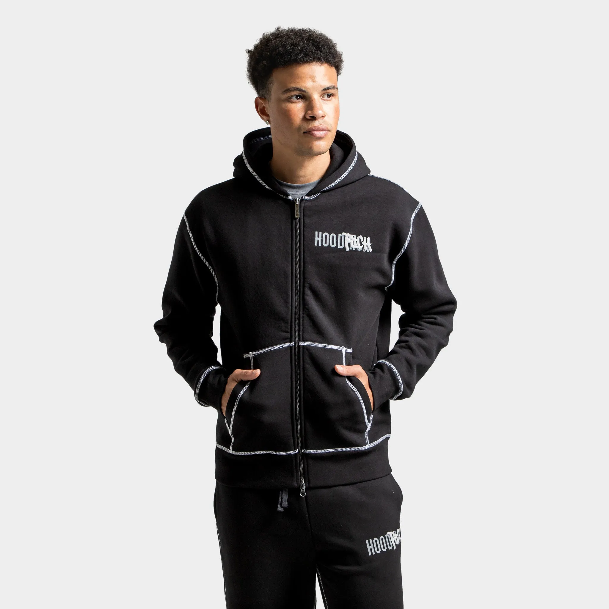 Hoodrich Wandal Zip-through Hoodie Black / Lava Smoke - Quiet Grey sold by JD Sports product image thumbnail 2