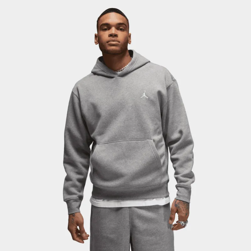 Jordan Essentials Fleece Pullover Hoodie Carbon Heather / White sold by JD Sports