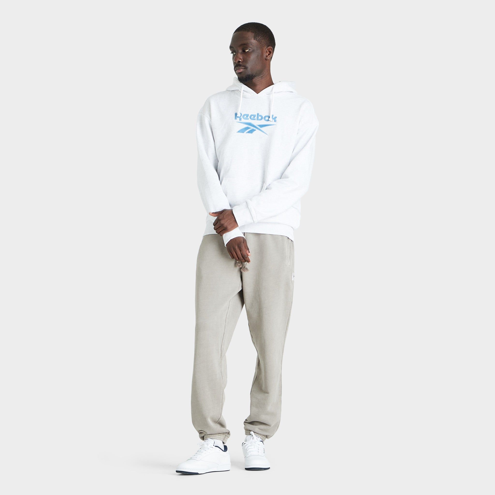 Reebok Classics Foundation Vector Pullover Hoodie White Melange / Essential Blue sold by JD Sports product image thumbnail 5