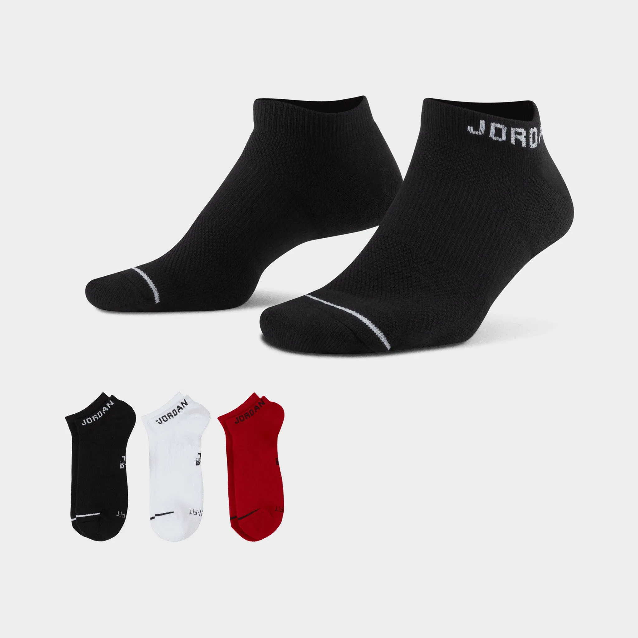 Jordan Everyday Max No-Show Socks (3 Pack) Black / White - Gym Red sold by JD Sports product image thumbnail 2