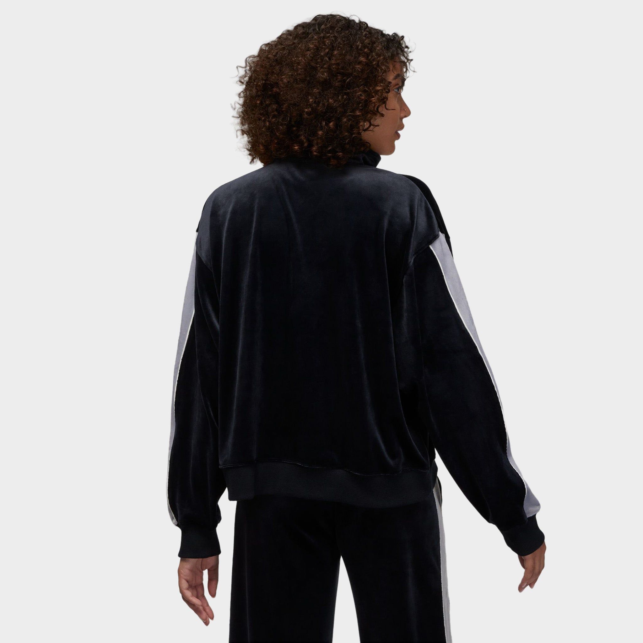 Jordan Women's Flight Velour Jacket Black / Cement Grey - Sail sold by JD Sports product image thumbnail 2