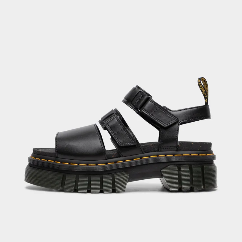 Dr Martens Women's Ricki Nappa Lux 3-Strap Sandal / Black sold by JD Sports