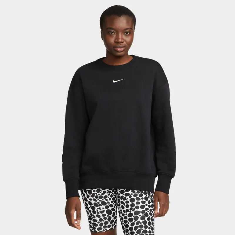 Nike Sportswear Women's Phoenix Fleece Oversized Crewneck Black / Sail sold by JD Sports