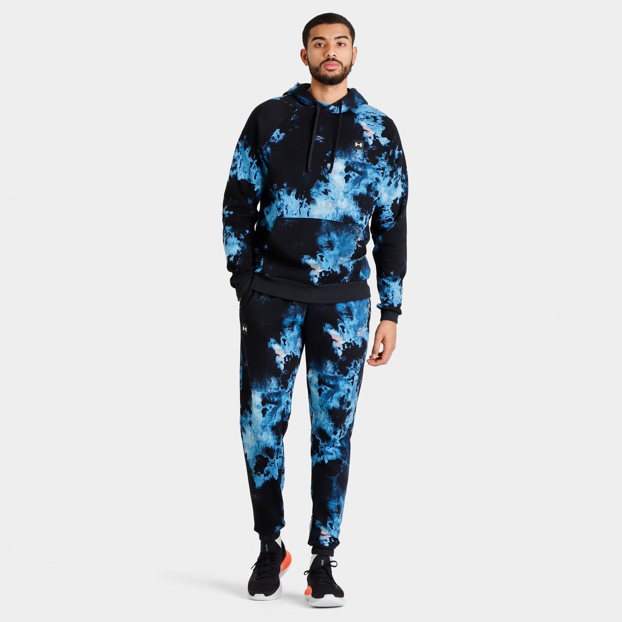 Under Armour Rival Fleece Hyper Dye Pullover Hoodie Capri / Onyx White sold by JD Sports product image thumbnail 3