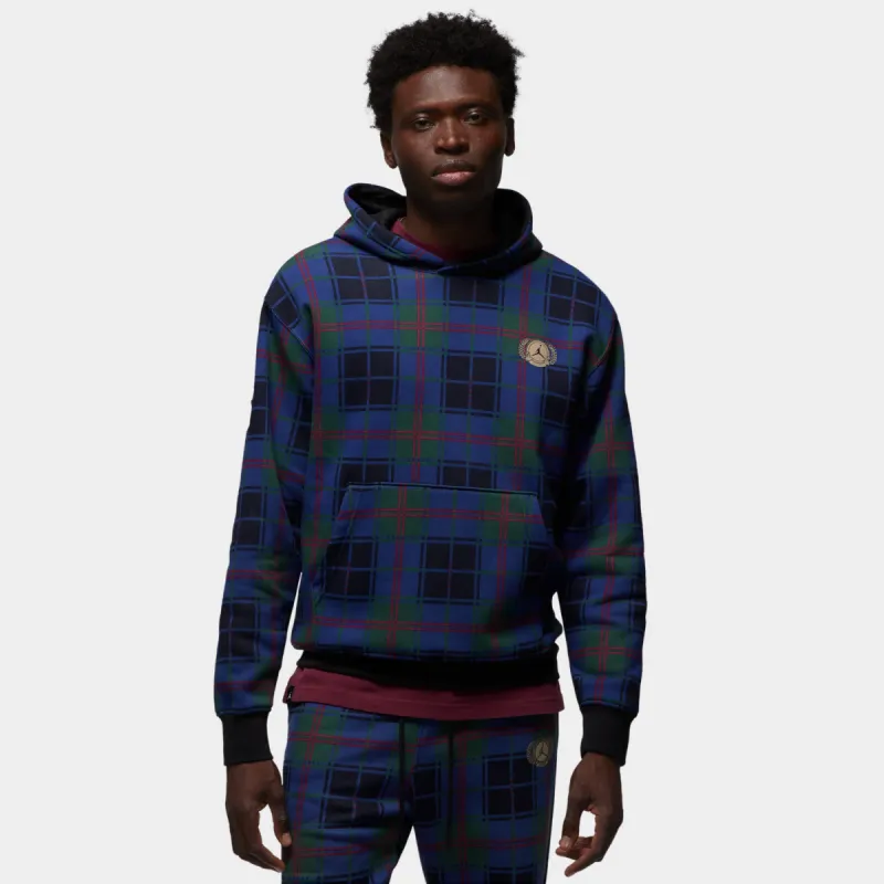 Jordan Essentials Holiday Plaid Pullover Hoodie Noble Green / Rattan sold by JD Sports