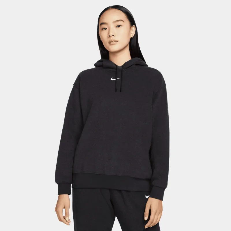 Nike Women's Sportswear Essentials Plush Pullover Hoodie Black / White sold by JD Sports