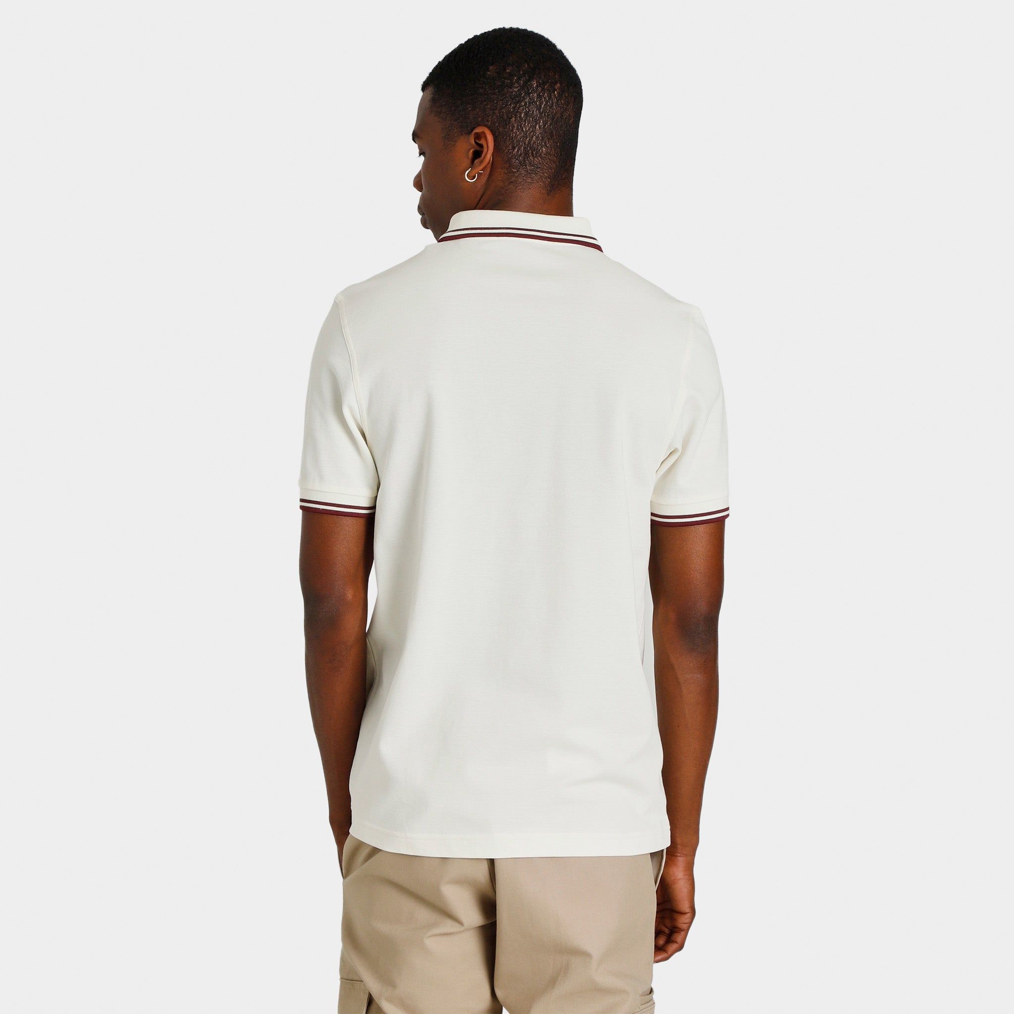 Fred Perry Twin Tipped Shirt Ecru / Oxblood - Oxblood sold by JD Sports product image thumbnail 2