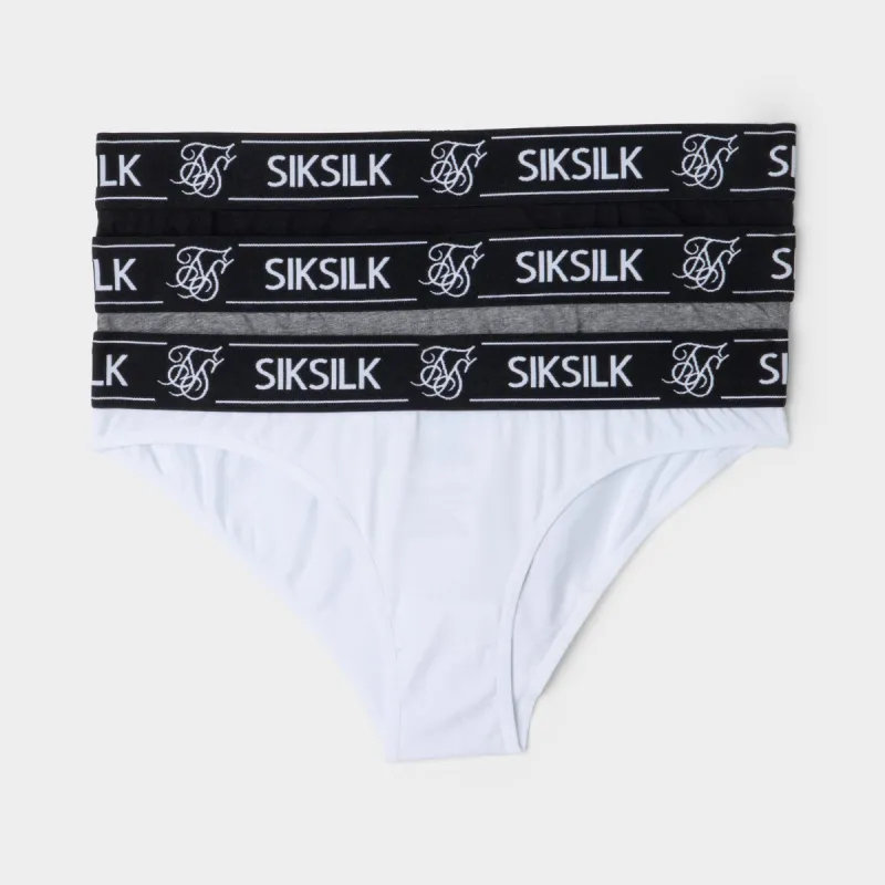 Sik Silk Women's Bikini Brief (3-Pack) Black / White - Grey made by JD Sports