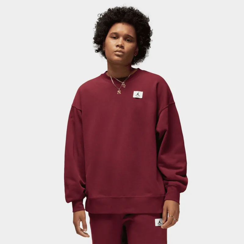 Jordan Women's Flight Fleece Crewneck / Cherrywood Red sold by JD Sports