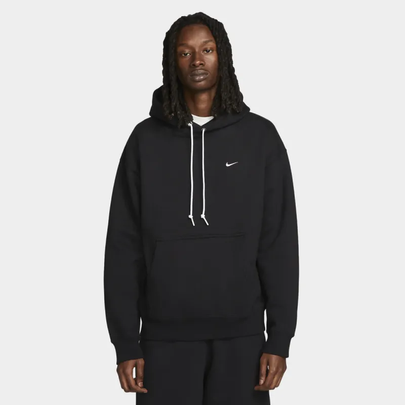 Nike Solo Swoosh Fleece Pullover Hoodie Black / White sold by JD Sports