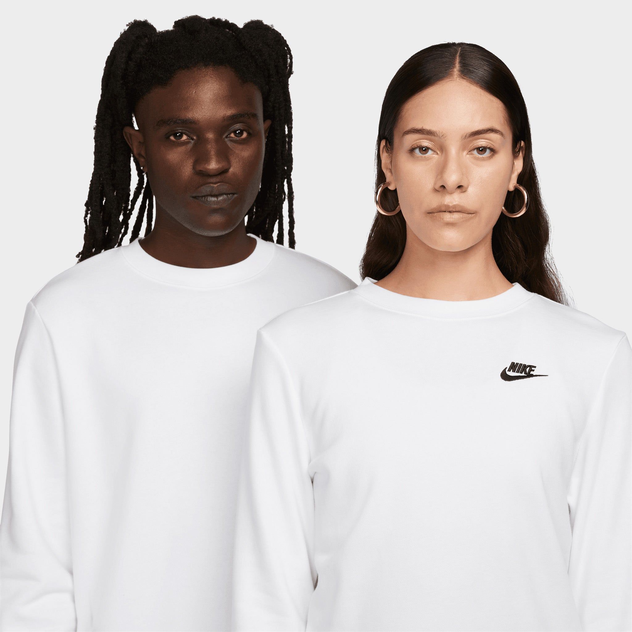 Nike Women's Sportswear Club Fleece Crewneck White / Black sold by JD Sports product image thumbnail 3