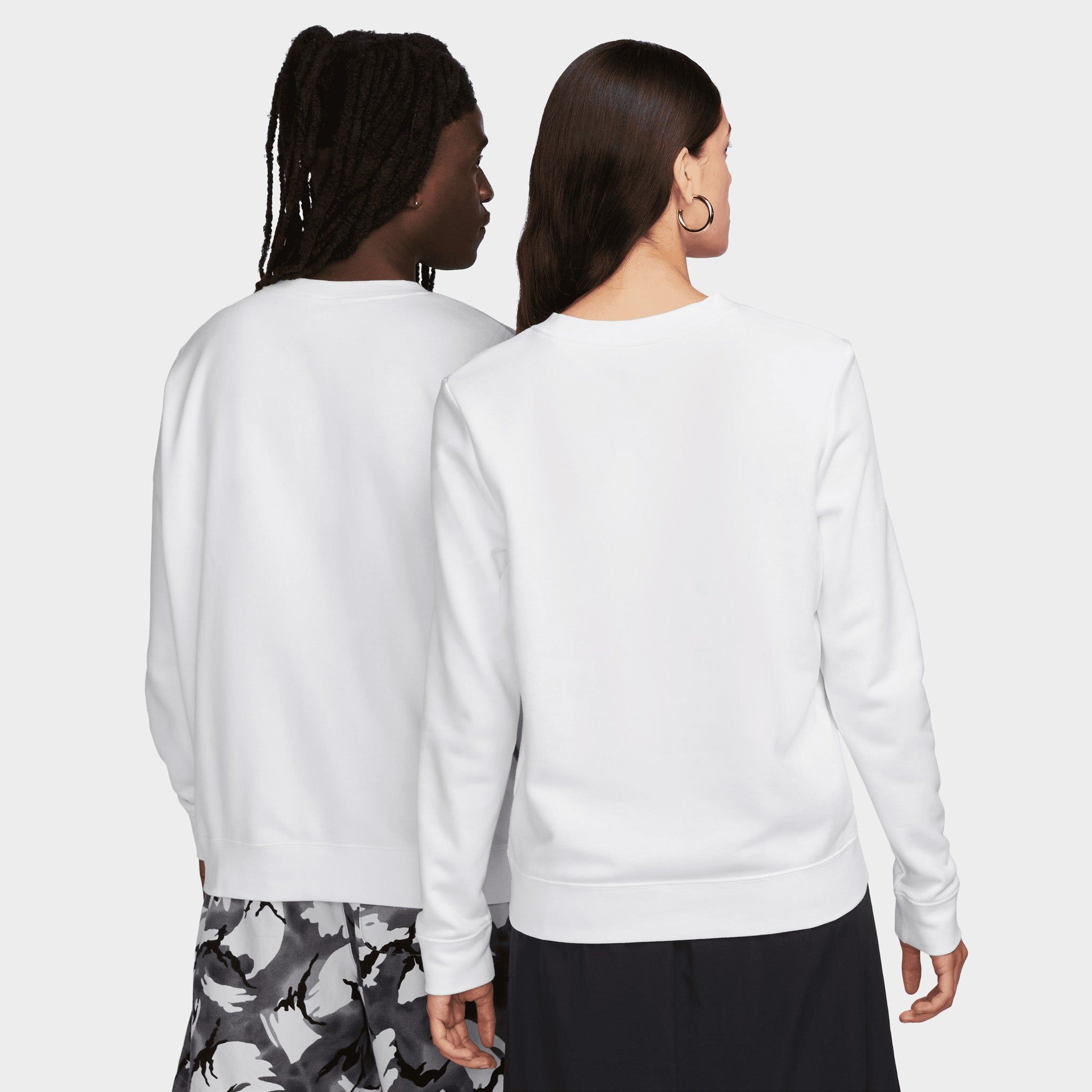 Nike Women's Sportswear Club Fleece Crewneck White / Black sold by JD Sports product image thumbnail 2