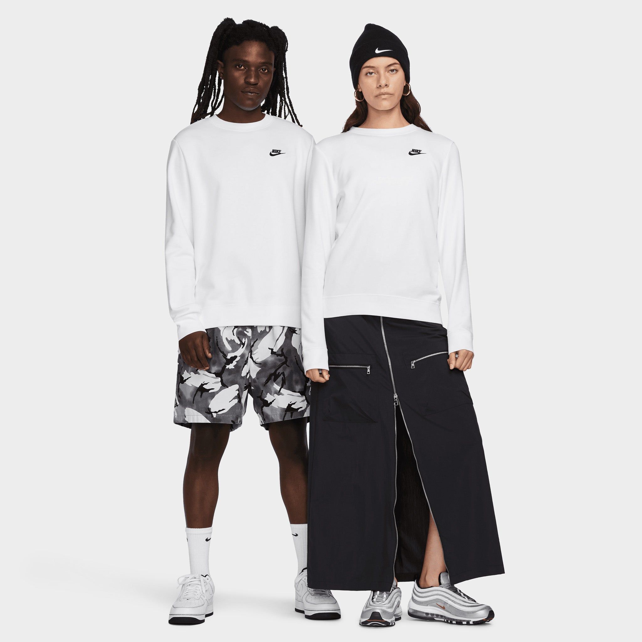 Nike Women's Sportswear Club Fleece Crewneck White / Black sold by JD Sports product image thumbnail 5