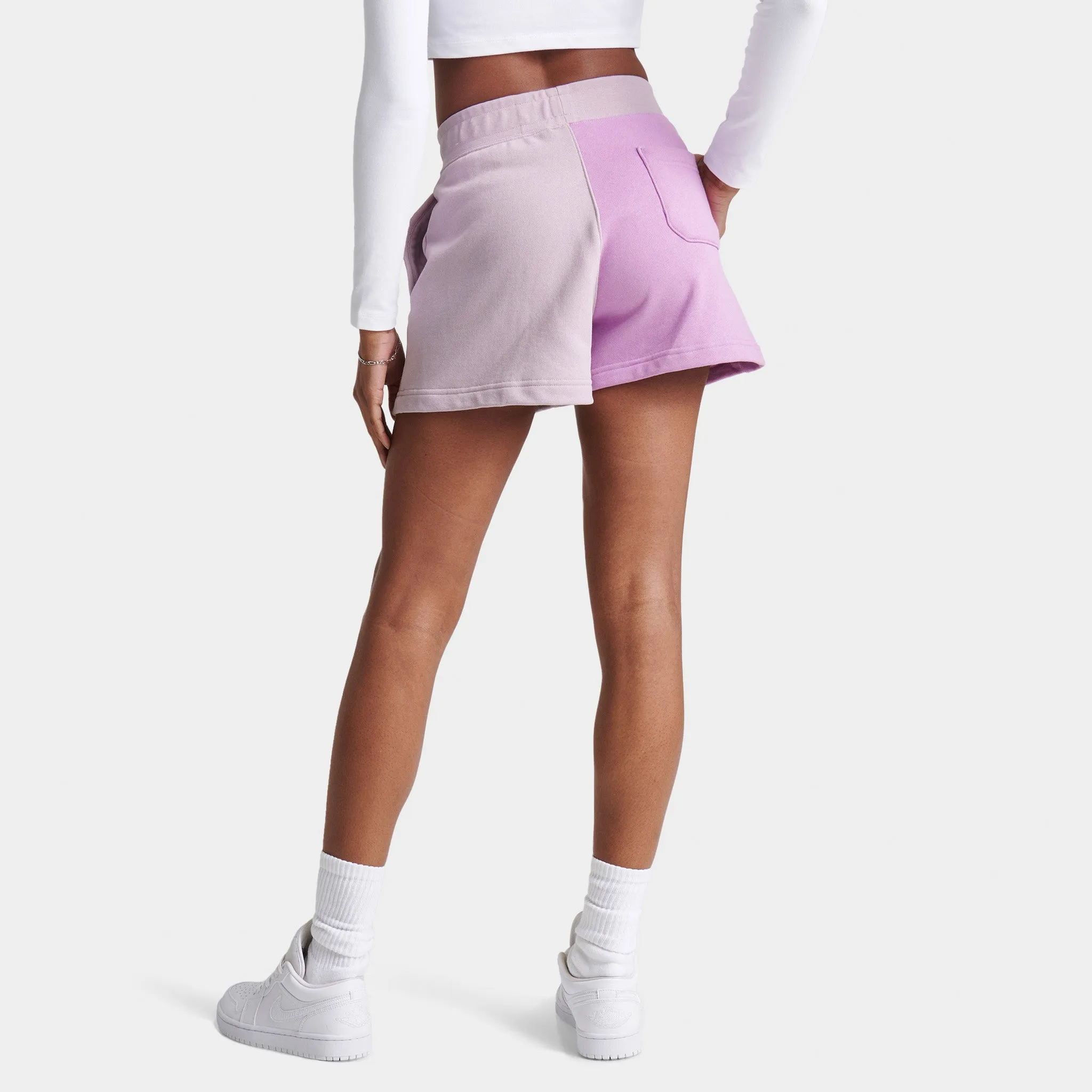 Jordan Flight Women's Fleece Blocked Shorts Violet Shock / Iced Lilac sold by JD Sports product image thumbnail 2