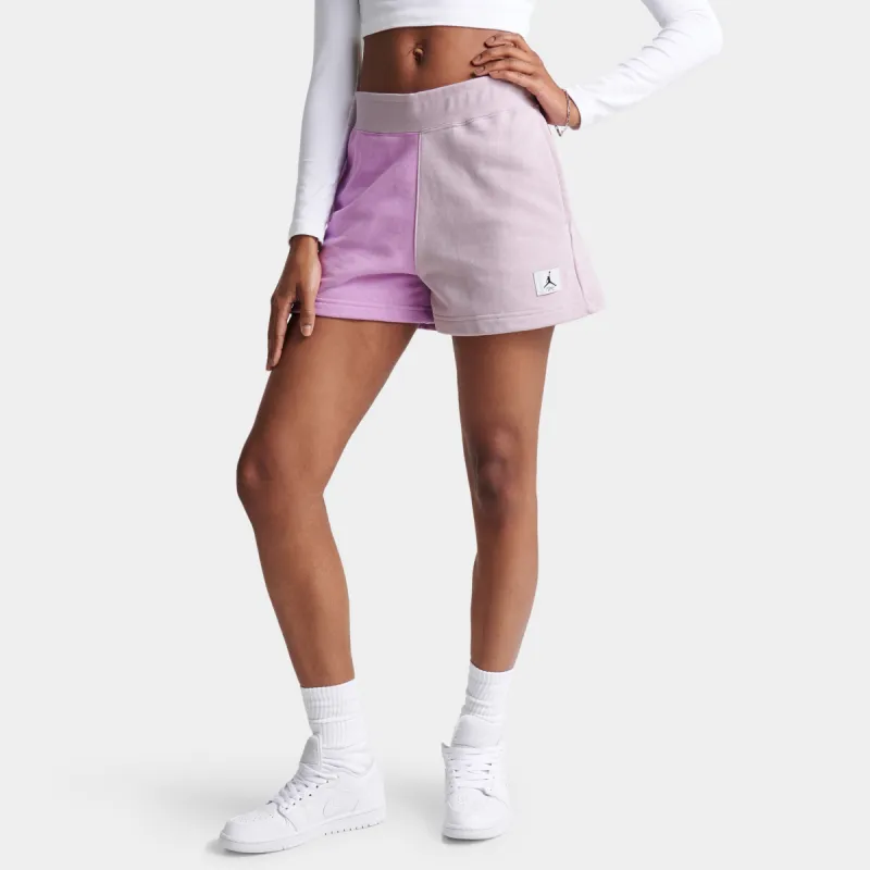 Jordan Flight Women's Fleece Blocked Shorts Violet Shock / Iced Lilac made by Jordan