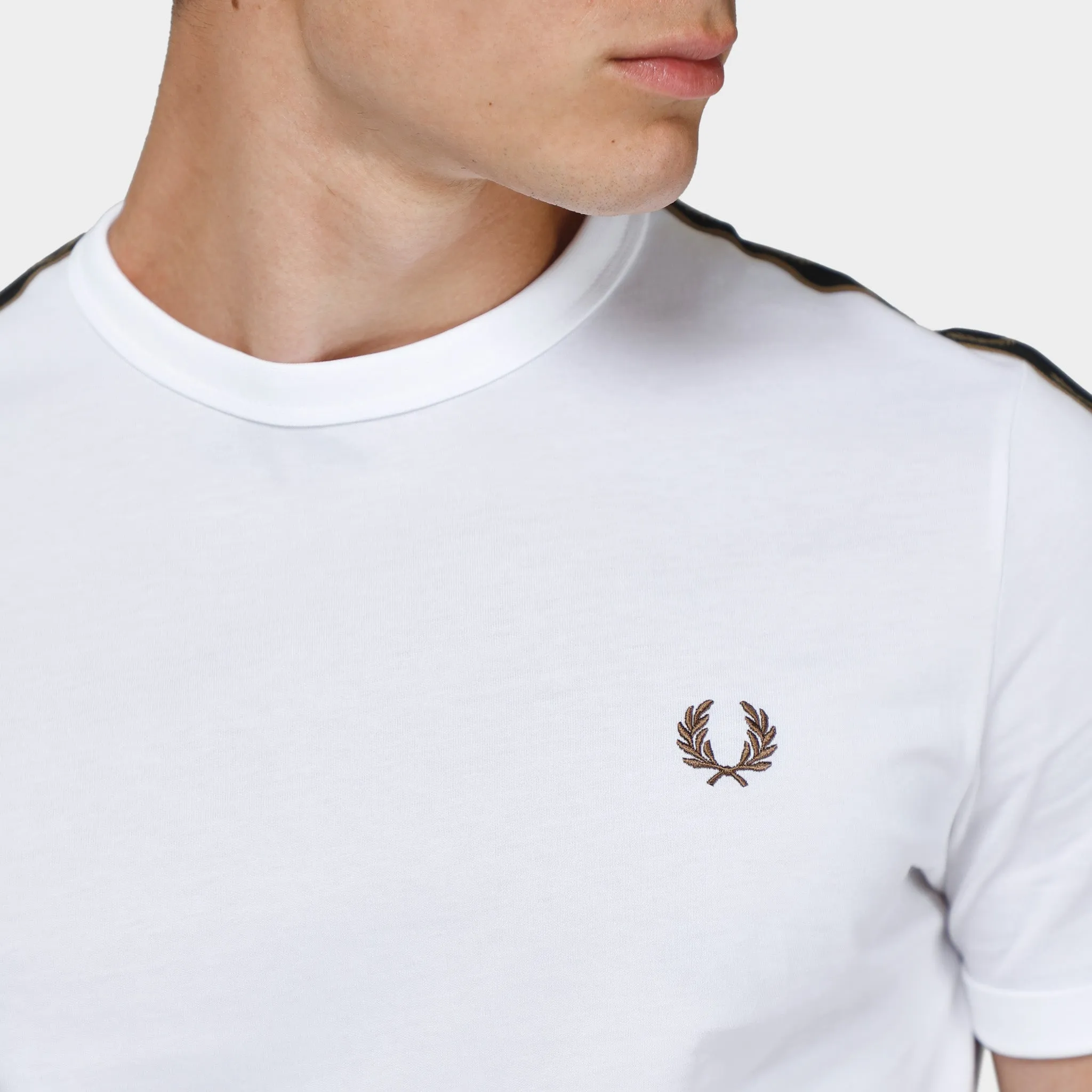 Fred Perry Contrast Tape Ringer T-Shirt White / Warm Stone sold by JD Sports product image thumbnail 4