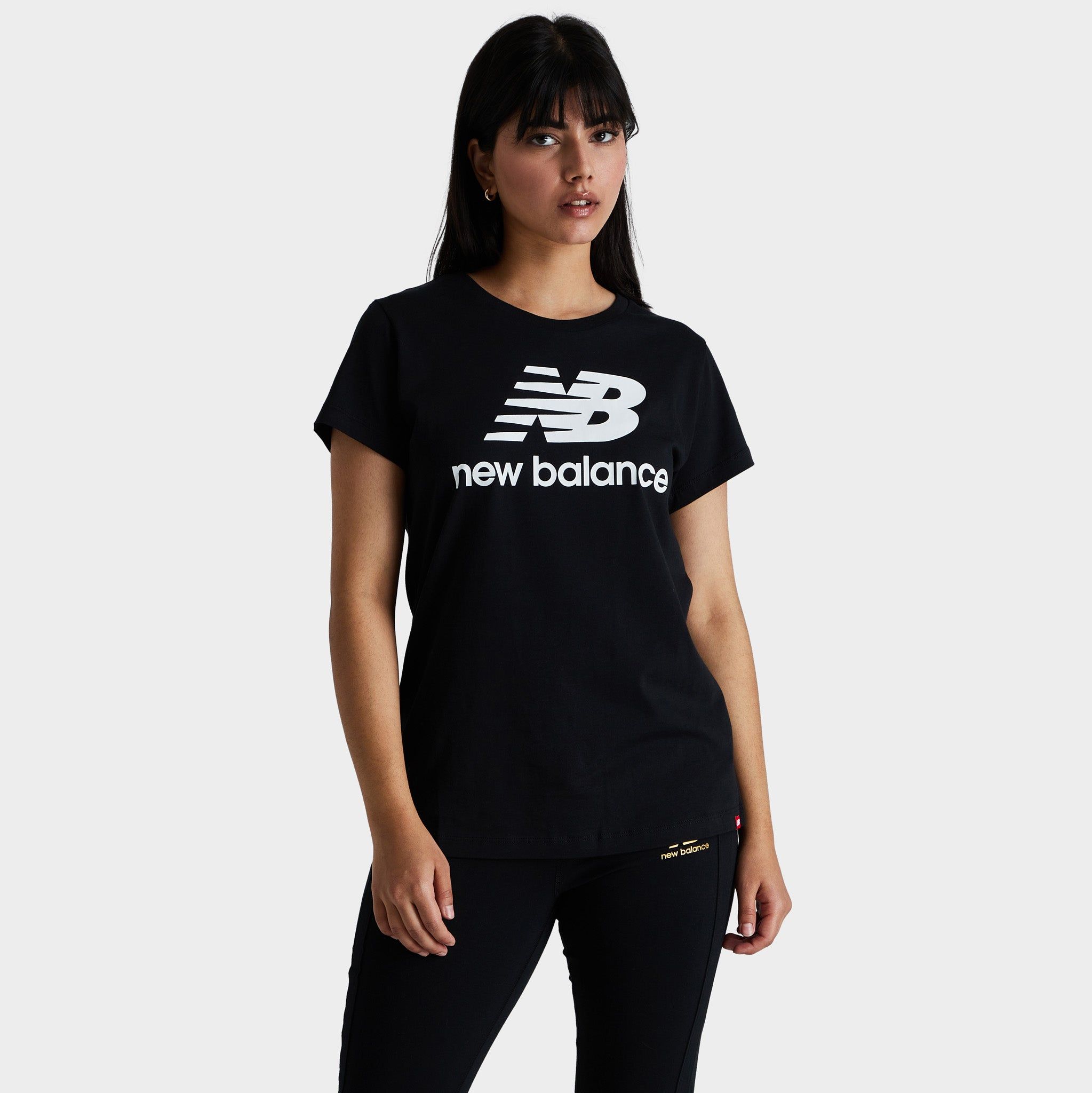 New Balance Women's Essential Stacked Logo T-shirt / Black sold by JD Sports