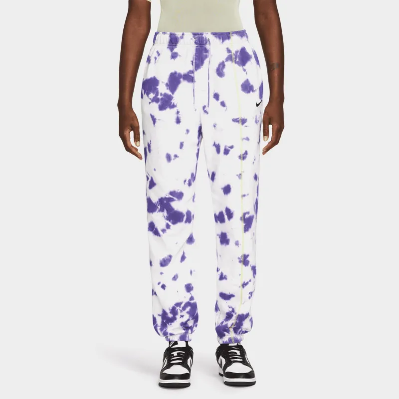 Nike Women's Sportswear Fleece Tie-Dye Pants Dark Iris / Atomic Green - Black sold by JD Sports