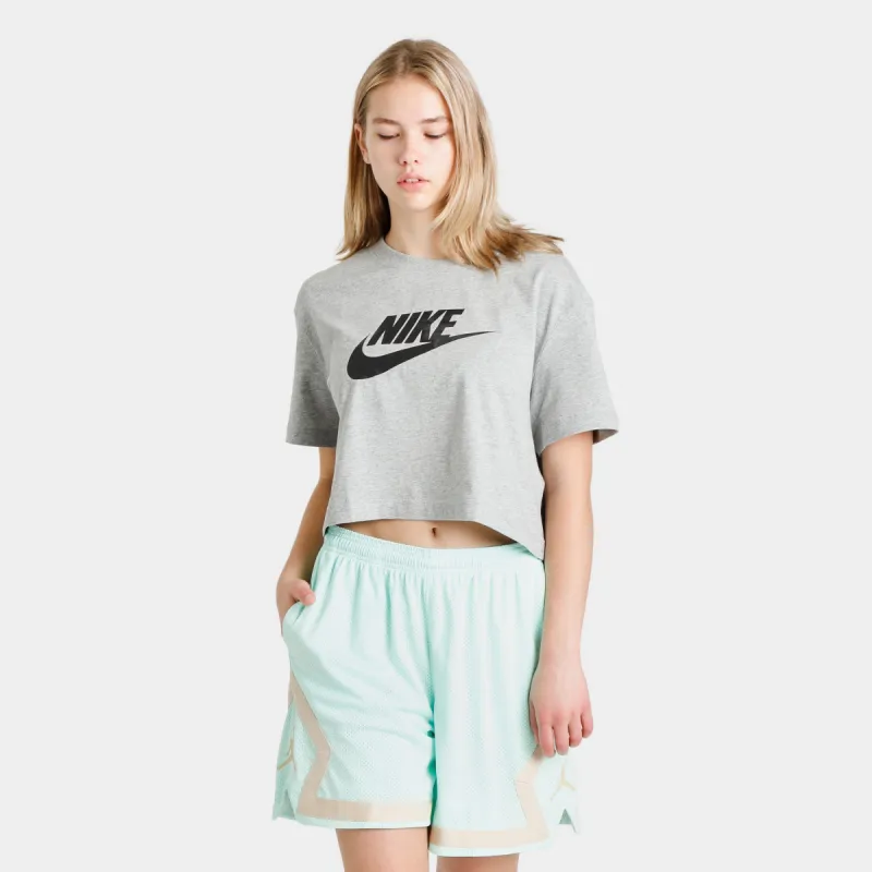 Nike Sportswear Women’s Essential Cropped T-shirt Dark Grey Heather / Black sold by JD Sports