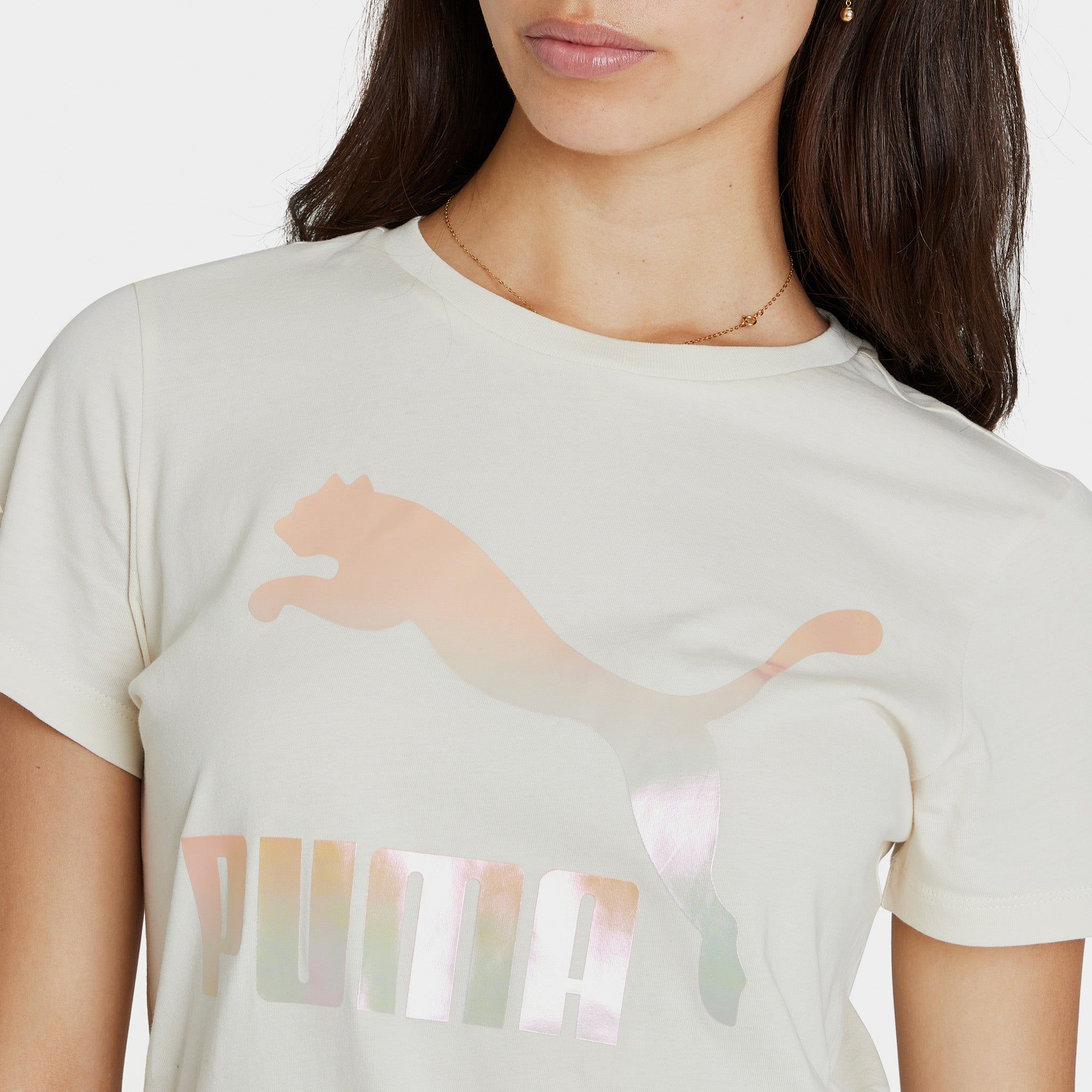 Puma Classics Logo T-shirt / Ivory Glow Gloaming sold by JD Sports product image thumbnail 3