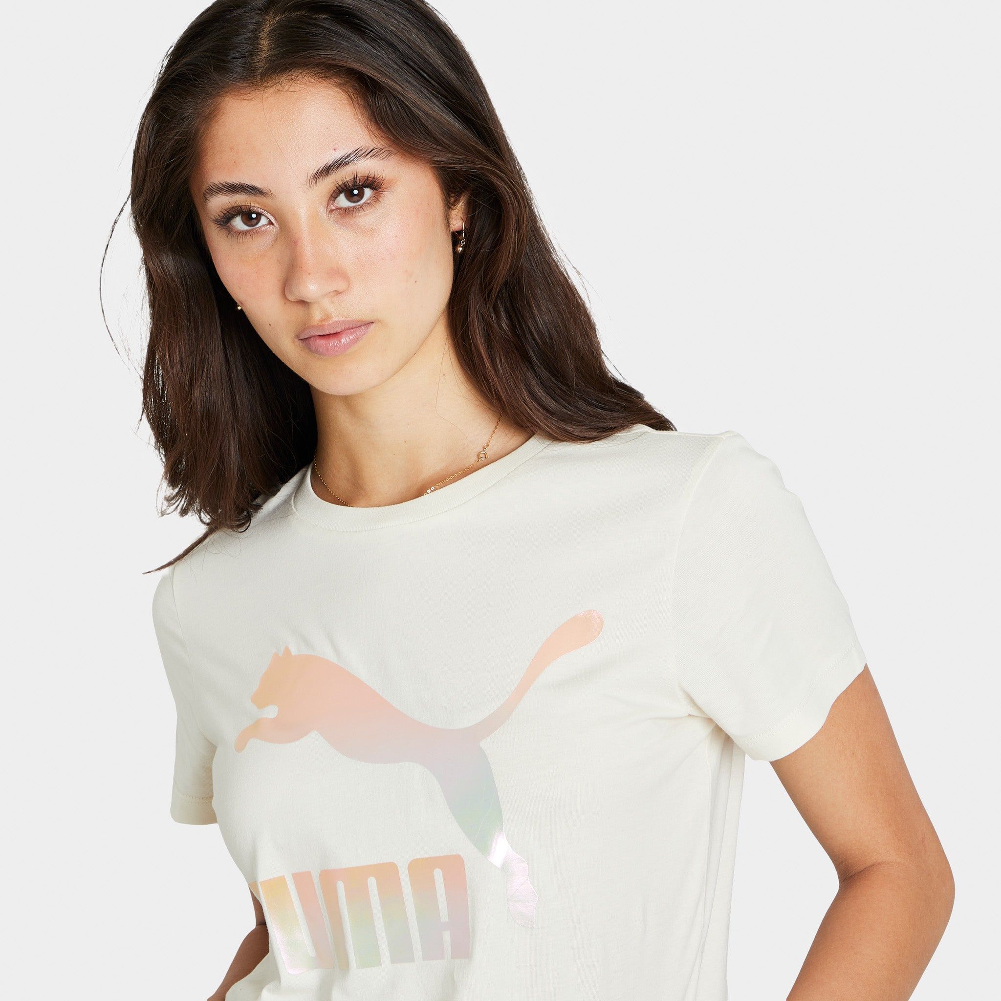 Puma Classics Logo T-shirt / Ivory Glow Gloaming sold by JD Sports product image thumbnail 4