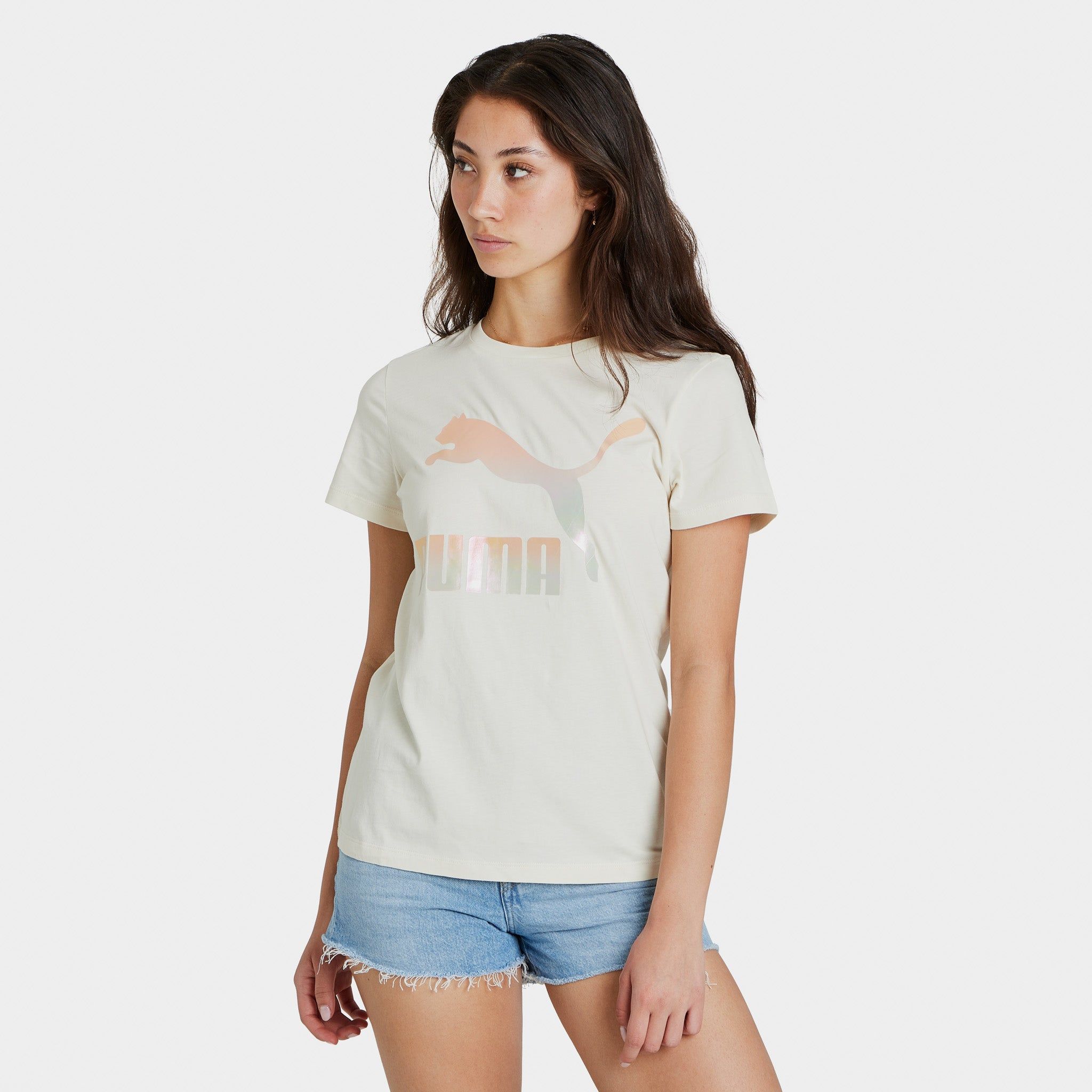 Puma Classics Logo T-shirt / Ivory Glow Gloaming sold by JD Sports