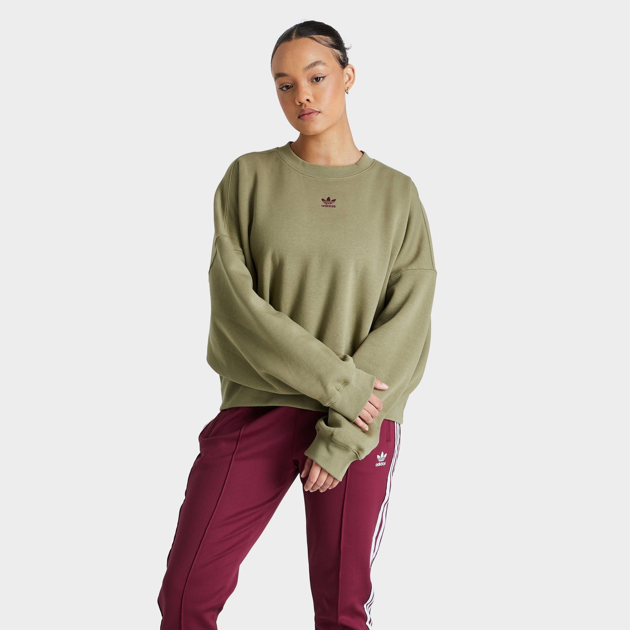 adidas Originals Women's Adicolor Essentials Fleece Crewneck / Orbit Green sold by JD Sports