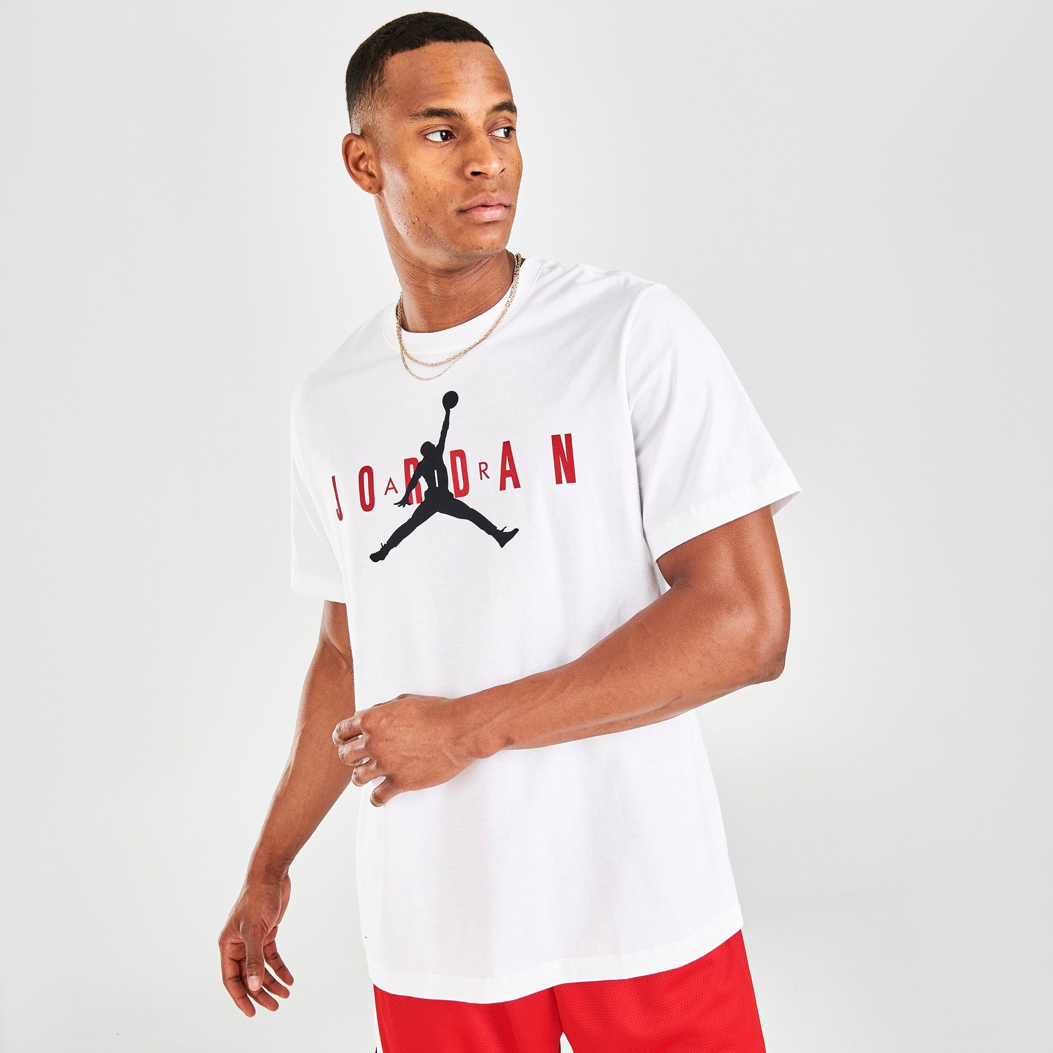 Jordan Air Wordmark T-shirt White / Gym Red - Black sold by JD Sports