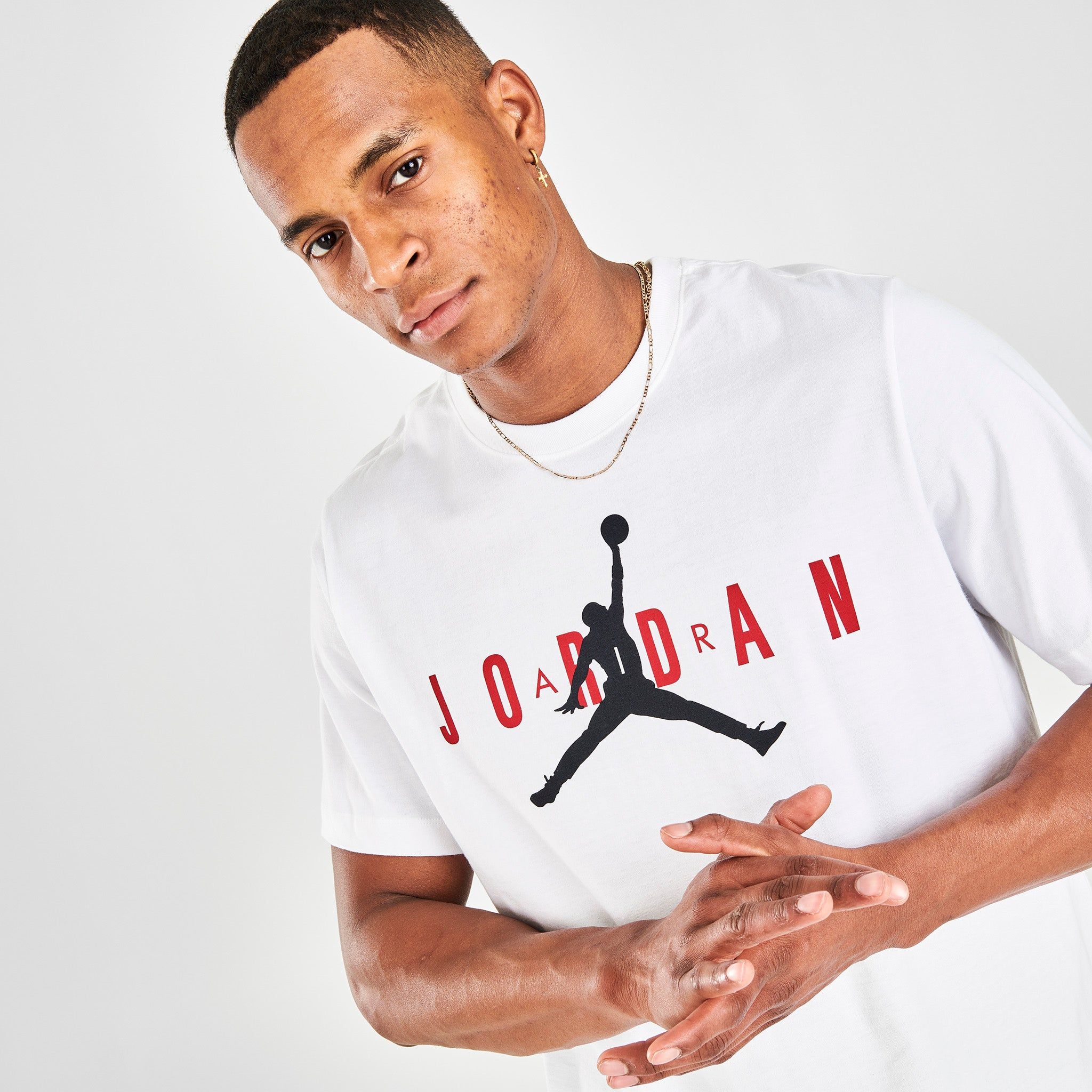 Jordan Air Wordmark T-shirt White / Gym Red - Black sold by JD Sports product image thumbnail 3